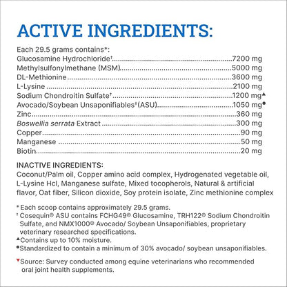 Nutramax Laboratories Cosequin ASU Joint &amp; Hoof Pellets Joint Health Supplement for Horses - Pellets with Glucosamine, Chondroitin, MSM, and Biotin, 1200 Grams