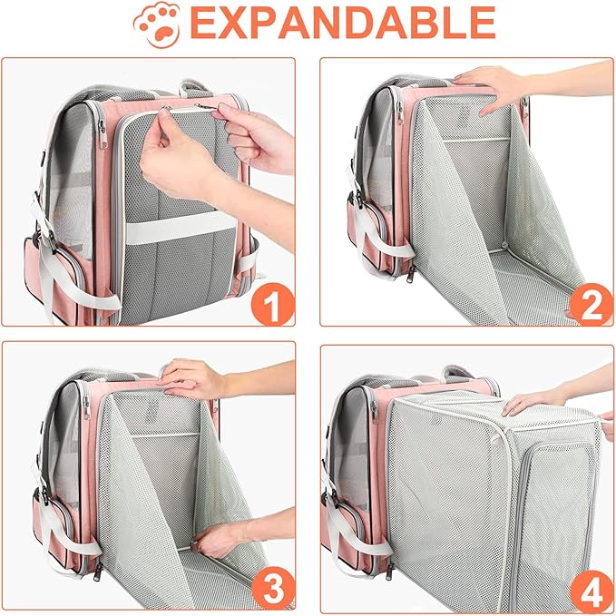 Texsens Innovative Traveler Bubble Backpack Pet Carriers with Upgraded Breathable &amp; Expandable Tent for Cats and Dogs