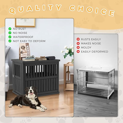 Dog House - Resin Outdoor Dog Kennel with Ventilated Design, Waterproof Dog Bed Shelter for Backyard, Garden &amp; Patio