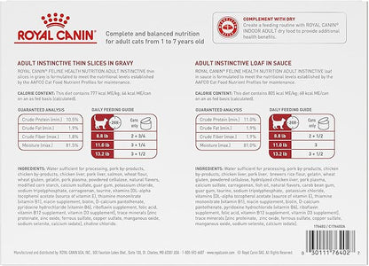 Royal Canin Feline Health Nutrition Adult Instinctive Wet Cat Food Variety Pack, 12 Pack, 2 Varieties, 3 oz Cans