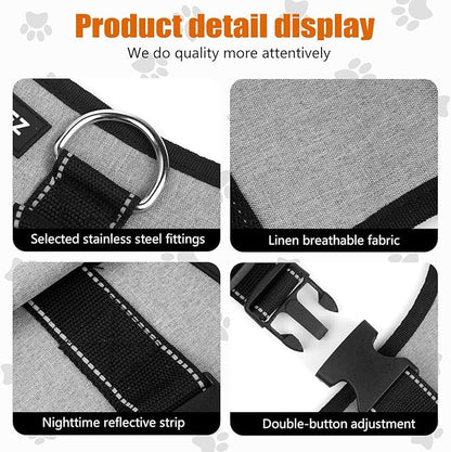 Ayquez Dog Lift Harness with Storage and Transport Bag, Dog Harness with Handle for Lifting &amp; Hip dysplasia, arnés para Perros pequeños, pechera para Perros (Gray, L)