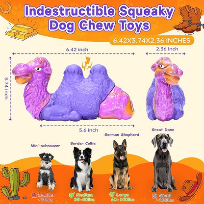 Tough Dog Chew Toys for Aggressive Chewers, Squeaky Indestructible Dog Toy To Keep Them Busy, Interactive Large Chew Toy for Dogs Medium Small, Durable,Reduce Boredom,Puppy Teeth Cleaning Milk Flavor