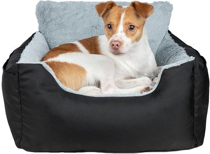 Best Pet Supplies Dog Pet Booster Seat, Dog Car Seats for Small Dogs &amp; Medium Dogs, Soft Plush Cushion with Comfortable Bedding, Secure Straps, and Tall Pillow, Black