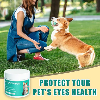 Dog Eye Wipes Gently Remove Tear Stain Eye Debris for Dogs &amp;Cats Pet Grooming Kit Care Wash Cleaner for Eyes Wrinkle Face 100pcs Unscented