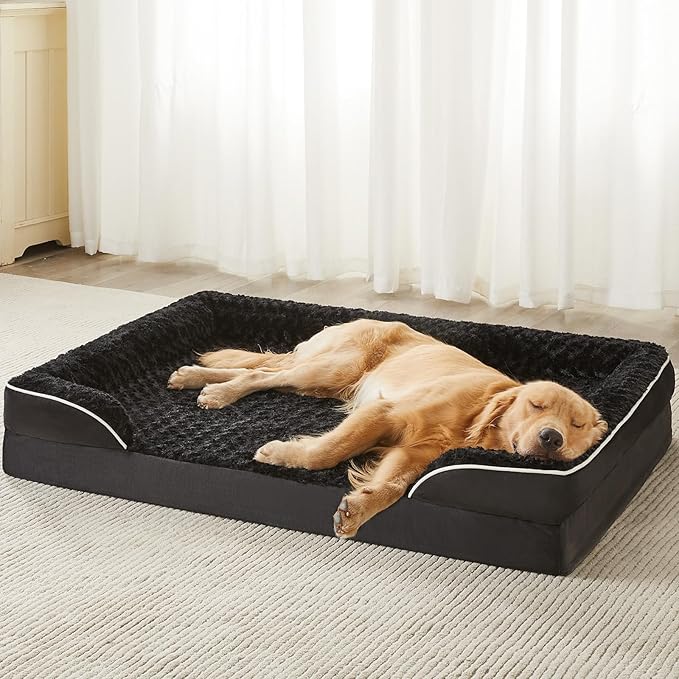 WNPETHOME Dog Beds for Large Sized Dogs, Washable Orthopedic Dog Couch Sofa Bed with Waterproof Lining &amp; Non-Skid Bottom for Pet Sleeping
