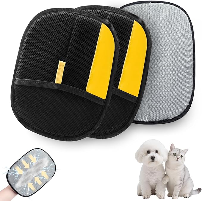 Magic Brush Pet Hair,Pet Hair Removal Glove for Cats &amp; Dogs, Newly Upgraded Reusable Electrostatic Pet Hair Remover Glove Powerful Cat Grooming Glovesfor Couch Furniture, Carpet, Curtain