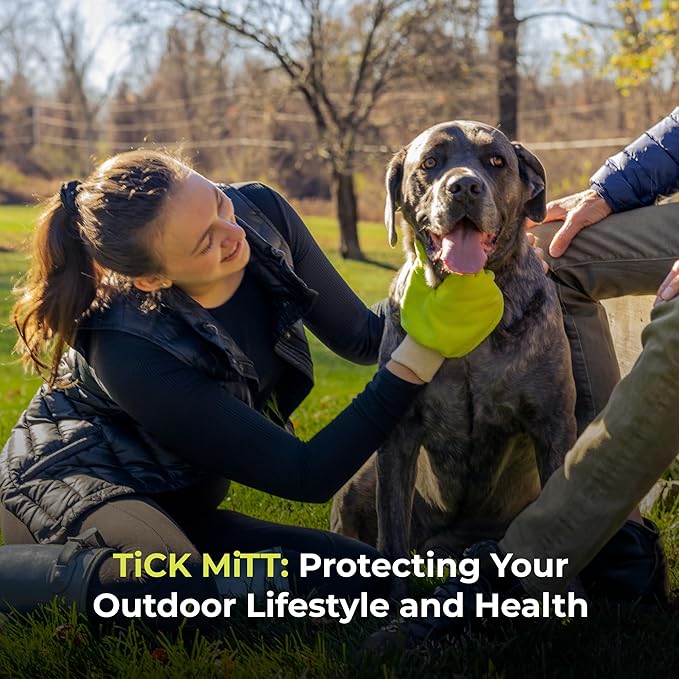 Yellow Tick Removal Glove for Humans &amp; Pets - Safely Remove Ticks Effortlessly, Chemical-Free, Durable, Portable Tick Management Tool for Outdoor Adventures &amp; Everyday Use