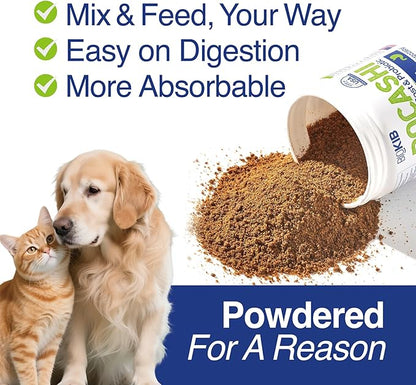 BOCASHI Probiotics for Dogs &amp; Cats, Pet Fermented Nutritional Powder - for Digestive Health, Gut Support, Diarrhea &amp; Constipation, Immune Booster - Natural, Made in USA - 60 Scoops