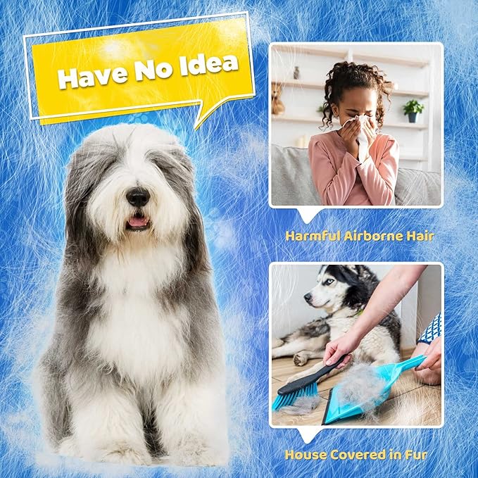 Upgrade Version Pet Grooming Glove - Gentle Deshedding Brush Glove - Efficient Pet Hair Remover Mitt - Enhanced Five Finger Design - Perfect for Dog &amp; Cat with Long &amp; Short Fur - 1 Pair (Gray)