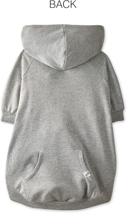 Rocky – The Orginal Lightweight Hooded TEE 100% Organic Cotton Dog Hoodie Pet Coat Sweater for Small, Medium, Large Dogs, Heather Gray, X-Small