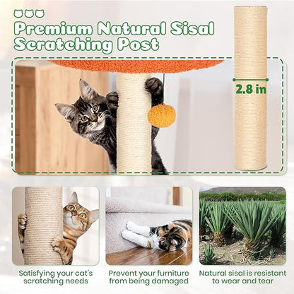 Happy &amp; Polly Cute Cat Tree - 40.5" Fruit World Cat Tower for Indoor Cats, Cat Tree Condo with Sisal Scratching Posts, Cozy Hammock, Plush Strawberry Perches, Kitten Cat Trees Towers Activity Center
