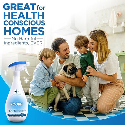 POOPH® Pet Odor Eliminator Spray – 32oz Single &amp; 32oz 2-Pack Bundle – No Fragrance, No Harsh Chemicals, Safe for Pets &amp; People, Eliminates Odors Fast – Home, Auto, Furniture &amp; More