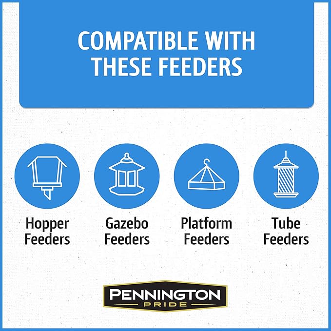 Pennington Select Chips &amp; Bits Wild Bird Seed for Outside Feeders, High-Protein, No-Hull &amp; No-Waste, Sunflower Chips &amp; Peanut Bits Attract Songbirds,15-lb. Bag