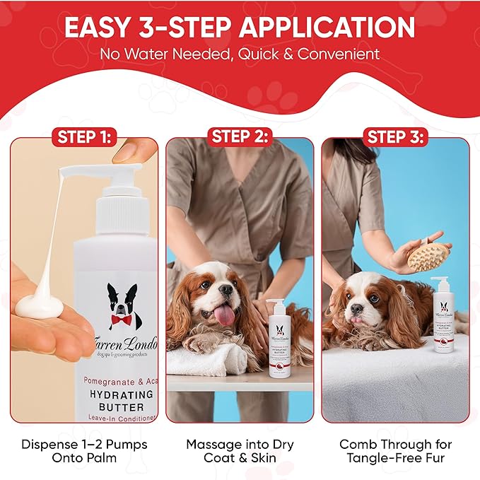Warren London - Hydrating Butter and Leave-in Conditioner for Dogs Skin and Coat - Pomegranate &amp; Acai - 1gal