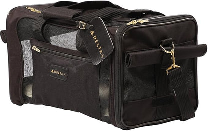 Sherpa Delta Airlines Travel Pet Carrier, Airline Approved &amp; Guaranteed On Board - Black, Medium