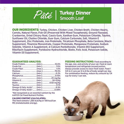 Wellness Complete Health Pate Adult Wet Cat Food, Natural, Protein-Rich, Grain Free, 3 Ounce, 24 Pack, (Turkey)