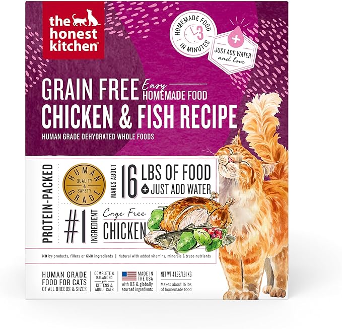 The Honest Kitchen Dehydrated Grain Free Chicken &amp; Fish Cat Food, 4 lb Box