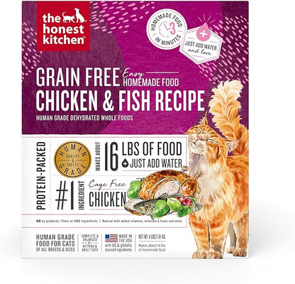 The Honest Kitchen Dehydrated Grain Free Chicken &amp; Fish Cat Food, 4 lb Box