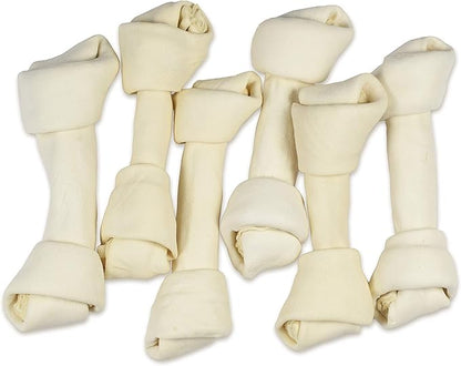 hotspot pets 5 Pack - 8-9 Inch Large Rawhide Dog Chew Bones - Made from Grass Fed Brazilian - Great for Dental &amp; Oral Care for Aggressive Chewers Large Dogs (5 Pack)
