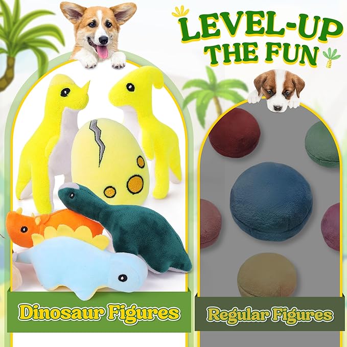 20-Pack Adorable Dinosaur Puppy Toys – Distinct Dino-Themed Squeaky Dog Toys for Small Dogs to Keep Them Busy, Interactive Chew Toys for Mental Stimulation &amp; Gentle Teeth Cleaning