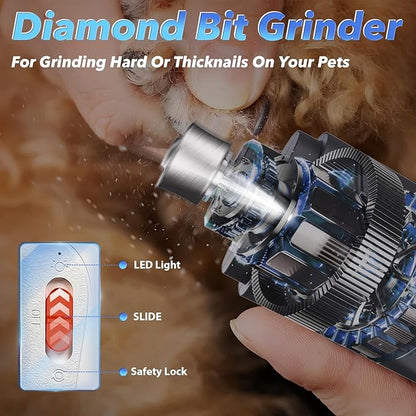 2 in 1 Dog Nail Clippers and Grinder with Lights &amp; Cat Nail Clipper for Large Medium Small Dogs Cats Nail Trimmers USB Rechargeable with 2 LED Lights Dog Claw Care for Non-Black Nails