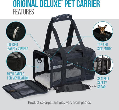Sherpa Original Deluxe Travel Pet Carrier, Airline Approved &amp; Guaranteed On Board - Black, Small