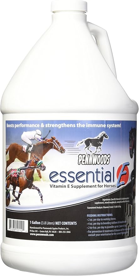 Essential E: Equine Vitamin E Supplement for Horse Health, Performance, Recovery &amp; Nutrition - 1 Gallon
