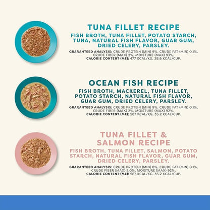 Applaws Natural Wet Cat Food in Gravy, Limited Ingredient, Grain-Free, No Artificial Cat Food Cups, Fish Selection in Gravy (18x 2.12 oz Cups)