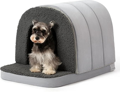 Orthopedic Dog Bed House - Dog House Indoor with Egg-Crate Foam - Tent Bed with Waterproof Lining &amp; Nonskid Bottom, Ideal for Large Breeds &amp; Fits 36-Inch Crate - 35"x22", Charcoal