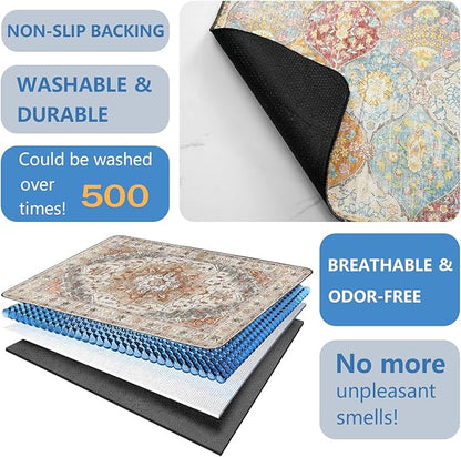 Washable Pee Pads for Dogs 2 Pack, Absorbent Reusable Puppy Pads Waterproof, Leakproof &amp; Non-Slip Whelping Pad, Potty Training Pads for Dogs Playpen Mat 48x48
