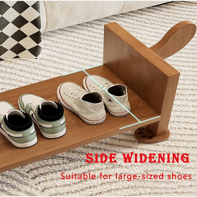 latifolia Puppy Shoe Bench, 2-Tier Solid Wood Entryway Organizer, Cute Pet-Shaped Shoe Bench for Hallway &amp; Living Room(19.68 inch)