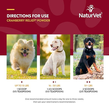 NaturVet – Cranberry Relief Plus Echinacea | Helps Support a Healthy Urinary Tract &amp; Immune System (50g Powder)
