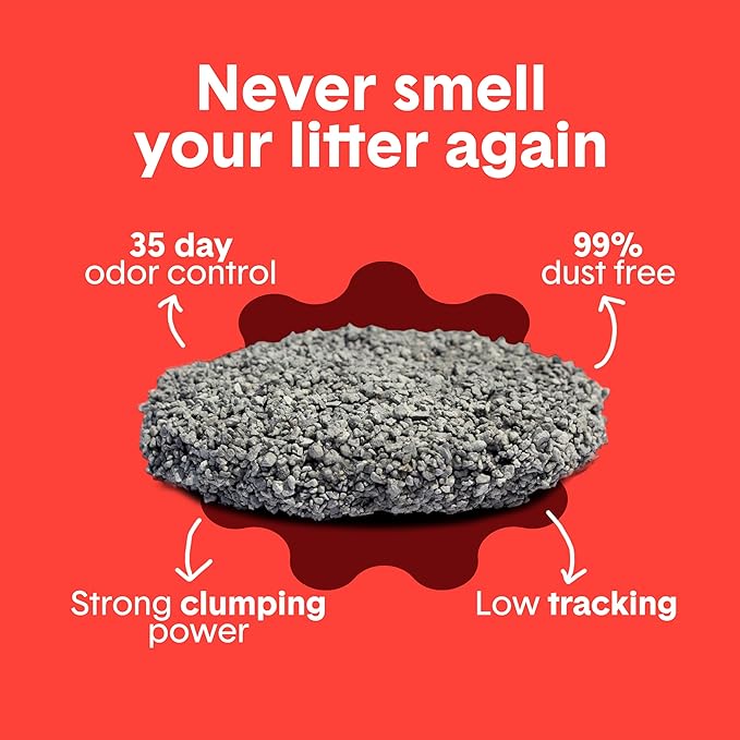 Boxie® Extra Strength 35 Day Odour Control Clumping Clay Cat &amp; Kitty Litter 16lb, 99.9% Dust-Free, Probiotic Formula, Long-Lasting, Veterinarian Approved, Easy Scooping for Multi-Cat Homes
