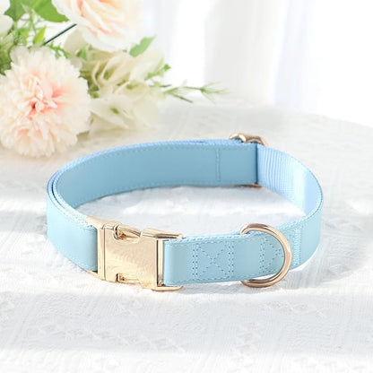 PET ARTIST Soft PU Leather Dog Collar for Small Dogs, Bright &amp; Classic Nylon Padded Durable Dog Collar Leather with Quick Release Metal Buckle Adjustable for Male Dogs, Neck Fit 9-14"
