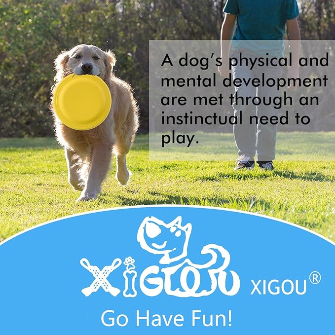 Dog Flying Disc - Durable Rubber Flying Disc Dog Toy - 9.25" Indestructible Rubber Dog Flying Discs Flyer Dog Toys - Puncture Resistant &amp; Bite Resistant Extremely - for Medium Large Dogs