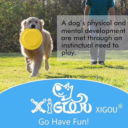 Dog Flying Disc - Durable Rubber Flying Disc Dog Toy - 9.25" Indestructible Rubber Dog Flying Discs Flyer Dog Toys - Puncture Resistant &amp; Bite Resistant Extremely - for Medium Large Dogs