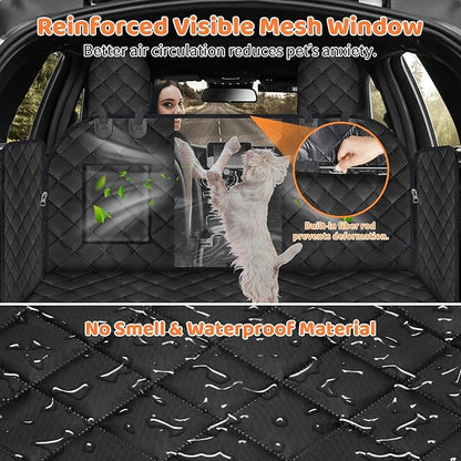 URPOWER Dog Back Seat Extender for Tesla Model Y, Hard Bottom Dog Car Seat Cover Holds 400 lbs, Waterproof Dogs Hammock for Car Pet Backseat &amp; Door Protector Dogs Car Bed for Model Y 2025-2020