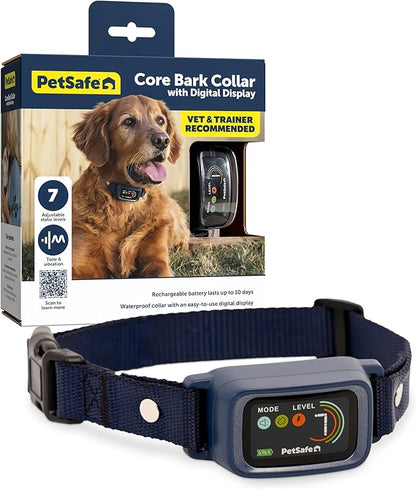 PetSafe Core Digital Dog Bark Collar – Waterproof Anti-Bark Training Device – Tone, Vibration and Static Correction – Illuminated Digital Display – for Small Medium or Large Dogs 8 lb. and Up