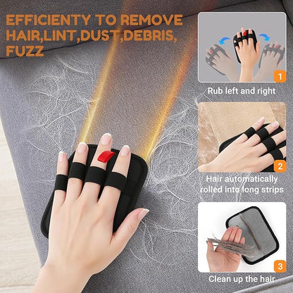1PCS Pet Hair Remover Glove,Electrostatic Pet Hair Removal,Reusable Cat &amp; Dog Hair Removal for Couch,Furniture,Clothing &amp; Bedding,Carpet,Car Seat...Lint Mitt for Pet Hair,Upgraded Fur Remover Tool