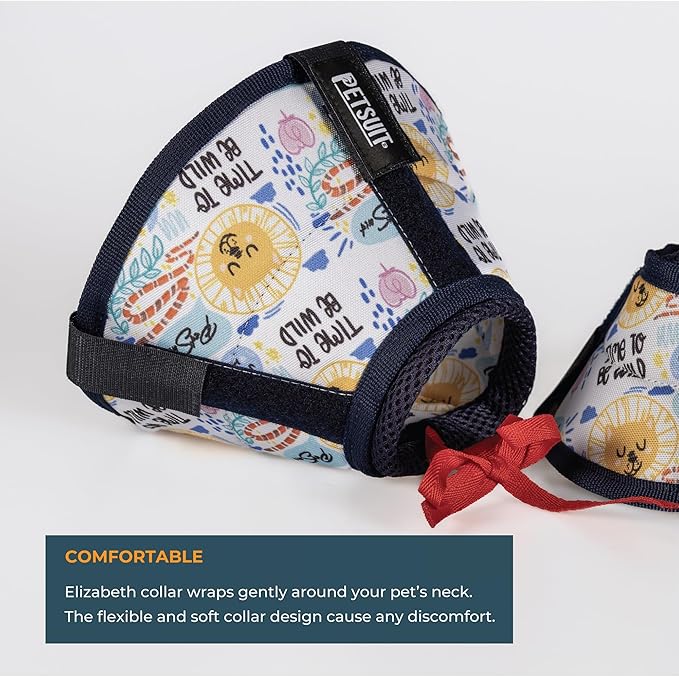 Cat Cone Collar – Colorful Cat Pattern - Lightweight Recovery Cone for Cats, Anti-Lick &amp; Anti-Scratch, Vet Recommended, Elizabethan Collar (Colorful, XXS [Neck Girth: 7.5"-10.3"])