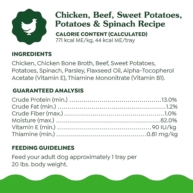 Greenies Smart Topper High Protein Wet Mix-in for Dogs, Chicken, Beef, Sweet Potatoes, Potatoes &amp; Spinach Recipe in Vitabroth Broth- Bone Broth + Vitamins E &amp; B1, 10 Count