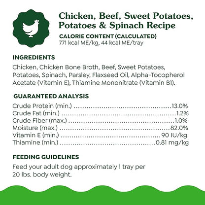 Greenies Smart Topper High Protein Wet Mix-in for Dogs, Chicken, Beef, Sweet Potatoes, Potatoes &amp; Spinach Recipe in Vitabroth Broth- Bone Broth + Vitamins E &amp; B1, 10 Count