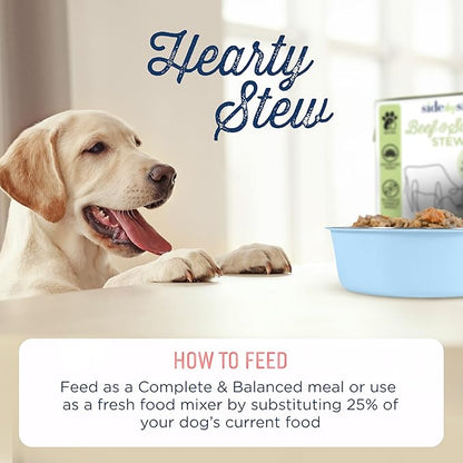 Side by Side Beef &amp; Salmon Stew, Neutral Dog Food for All Breeds, Made of Whole Foods, Every Ingredient Has a Purpose, No Artificial Additives, Fillers, or Gums, Ready to Serve, 12.5 oz, Case of 12
