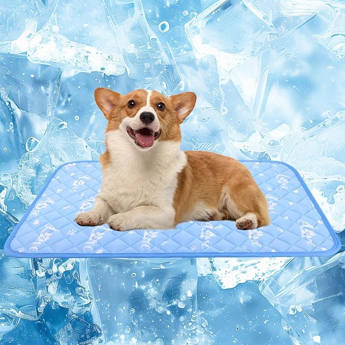 MH MYLUNE HOME Dog Cooling Mat 36x23 Inch - Arc-Chill Cool Fiber, Endothermic Color Changing Pet Pad for Dogs &amp; Cats, Double-Sided Cooling &amp; Warm, Foldable &amp; Washable Summer Blanket
