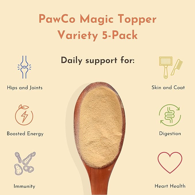 PawCo Magic Topper Variety Pack - Dog Food Topper for Picky Eaters, Grain-Free Meal Enhancer, Supports Immune &amp; Digestive Health, 800g