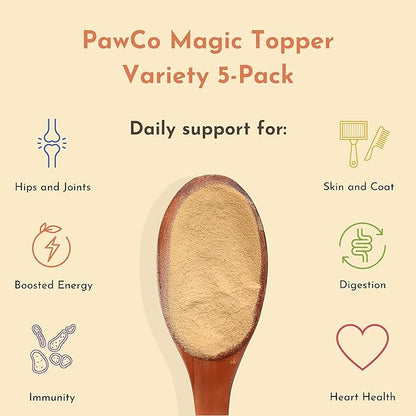 PawCo Magic Topper Variety Pack - Dog Food Topper for Picky Eaters, Grain-Free Meal Enhancer, Supports Immune &amp; Digestive Health, 800g