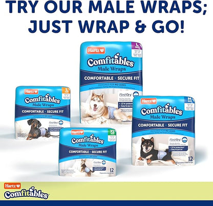 New! Hartz® Comfitables® Disposable Dog Diapers, Size XL 5 count, Comfortable &amp; Secure Fit, Easy to Put On, Super Absorbent Male and Female Diaper