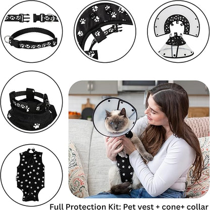 Soft Cone for Cats and Small Dogs - After Surgery Recovery Cat Cones with - Adjustable Non-Irritating Post Operative Comfortable Protective - Cat Cone Collar Soft to Stop Licking