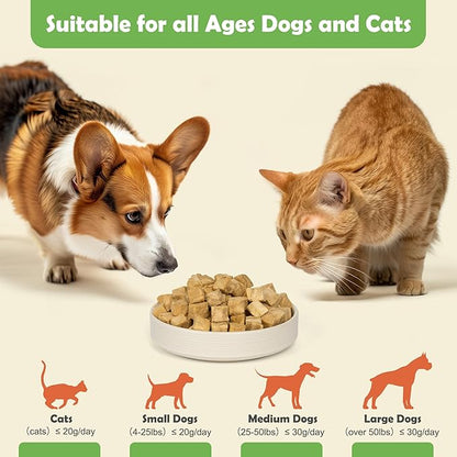 MON2SUN Freeze Dried Salmon Cat and Dog Treats, Single Ingredient Natural and Healthy Dog Snacks, High Protein Training Treats &amp; Food Topper, 10.6oz