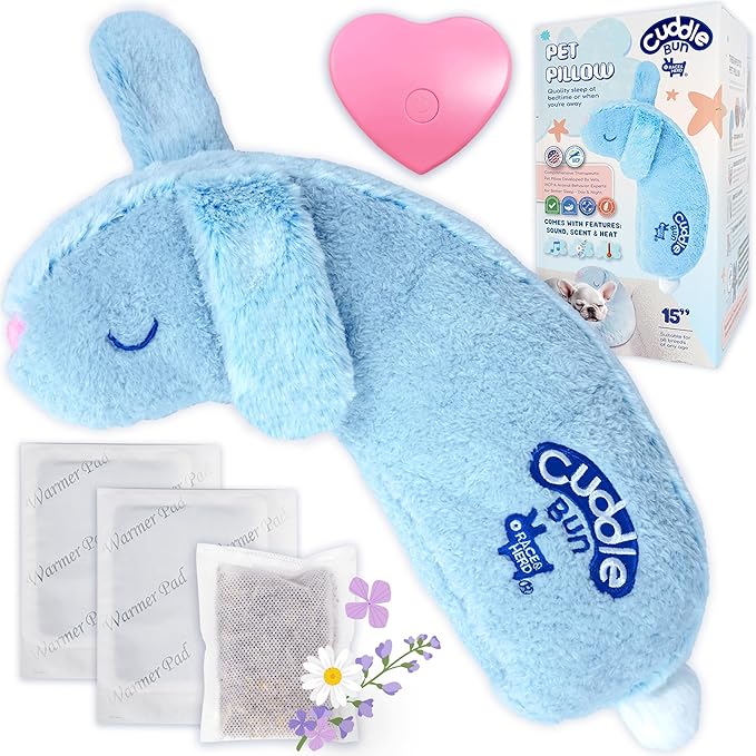 Race&amp;Herd CuddleBun Heartbeat Puppy Toy Sleep Aid - Heartbeat Dog Toy, Dog Heartbeat Toy for Puppy Must Haves for Separation Pet Anxiety Relief Puppy Calming Aid, Dog Toys Behavioral Training